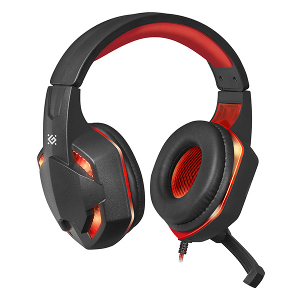 Defender Warhead G-370, herní sluchátka s mikrofonem, ovl.hlasit., černo-červená, 2.0, 2x 3. 64037