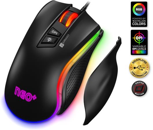 Connect It NEO+ profesionální optická herní myš se softwarem, černá CMO-3591-BK