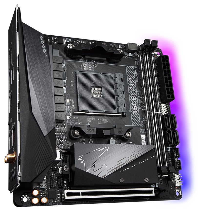 Gigabyte B550I AORUS PRO AX, AMD B550/ AM4/ 2x DDR4 DIMM/ 2x M.2/ 2x HDMI/ DP/ Wi-Fi 6/ mini-ITX