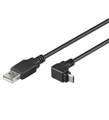 Team PREMIUMCORD Kabel USB 2.0 A-Micro B propojovací úhlový 90st. 2m (černý) KU2M2F-90