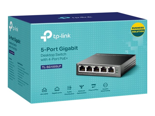 TP-Link 5-Port Gigabit Desktop Switch with 4-Port PoE+ TL-SG1005LP