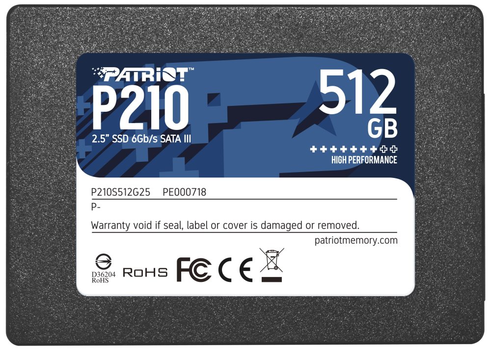 Patriot P210, SSD 512GB SATA 3, Internal Solid State Drive 2.5inch P210S512G25