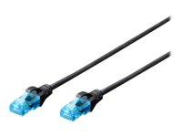 Digitus Ecoline Patch Cable, UTP, CAT 5e, AWG 26/7, černý 1m, 1ks DK-1512-010/BL