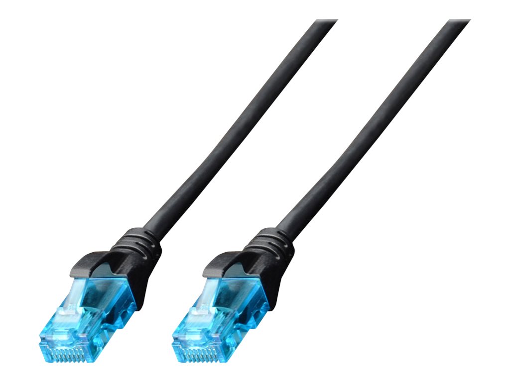 Digitus Ecoline Patch kabel, UTP, CAT 5e, AWG 26/7, černý 3m, 1ks DK-1512-030/BL