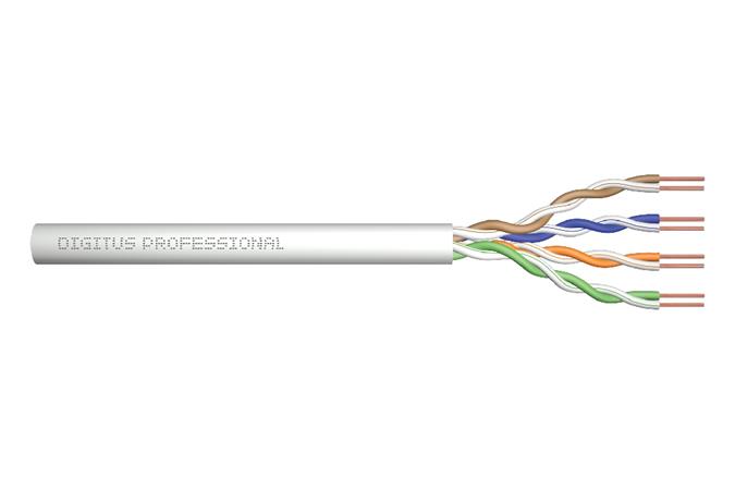 Digitus Instalační kabel CAT 5e U-UTP, 100 MHz Eca(PVC),AWG 24/1,papírová krabice 100m,simplex,šedá DK-1511-V-1-1