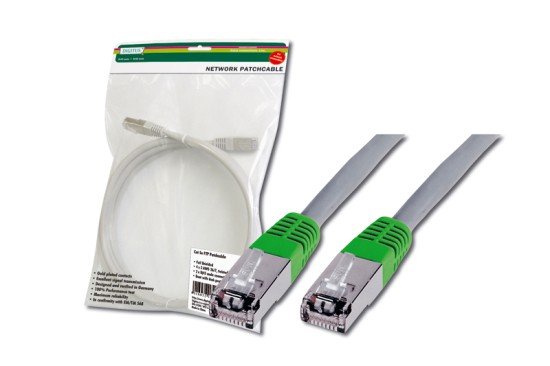 Digitus Patch Cable CROSS, FTP, CAT 5E, AWG 26/7, šedý/zelený, 3 m DK-1521-030-CO