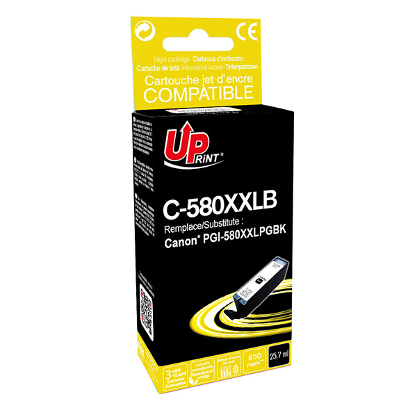 UPrint kompatibilní ink s PGI-580PGBK XXL, black, 25.7ml, C-580XXLB, very high capacity, pro Canon P
