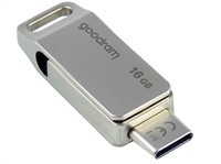 Goodram USB flash disk, USB 3.0 (3.2 Gen 1), 16GB, ODA3, stříbrný, ODA3-0160S0R11, USB A/ USB C, s