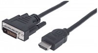 MANHATTAN kabel HDMI Male to DVI-D 24+1 Male, Dual Link, Black, 1,8m 372503