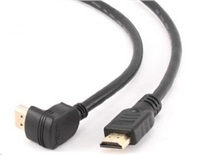 Gembird kabel HDMI-HDMI 1,8m, 1.4, M/M stíněný, zlacené kontakty, 90° lomený, černý CC-HDMI490-6