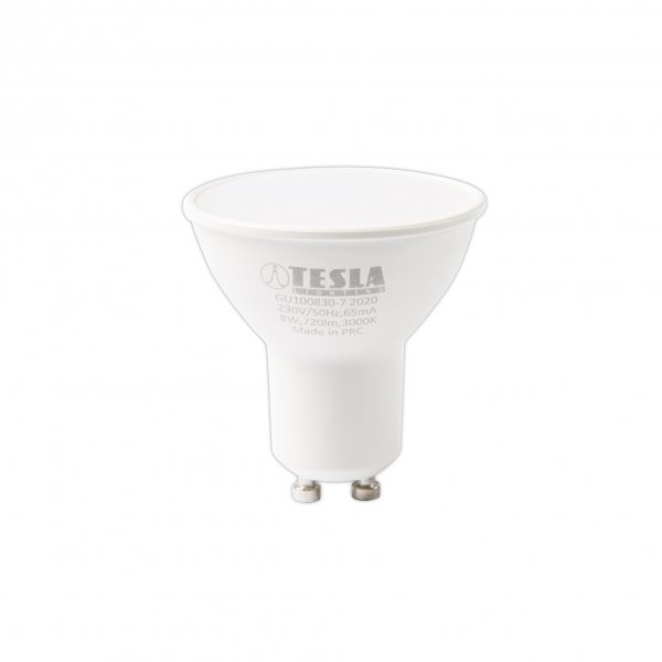 Tesla LED žárovka, GU10, 8W, 230V, 720lm, 3000K, teplá bílá GU100830-7