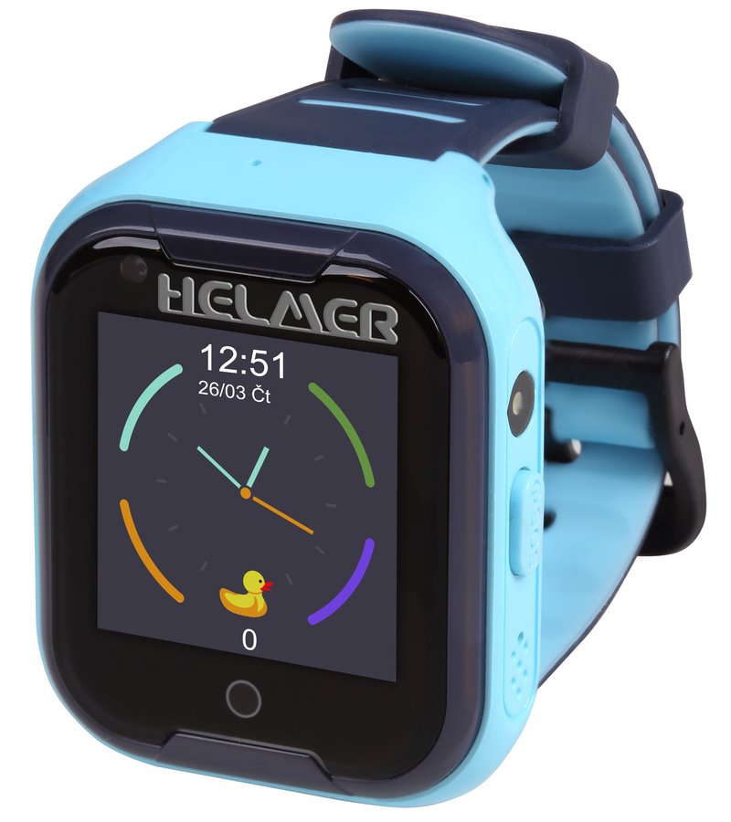 Helmer dětské hodinky LK 709 s GPS lokátorem, 4G/IP67/micro SIM/videohovor/foto/Android a iOS/modré HELMER LK 709 B
