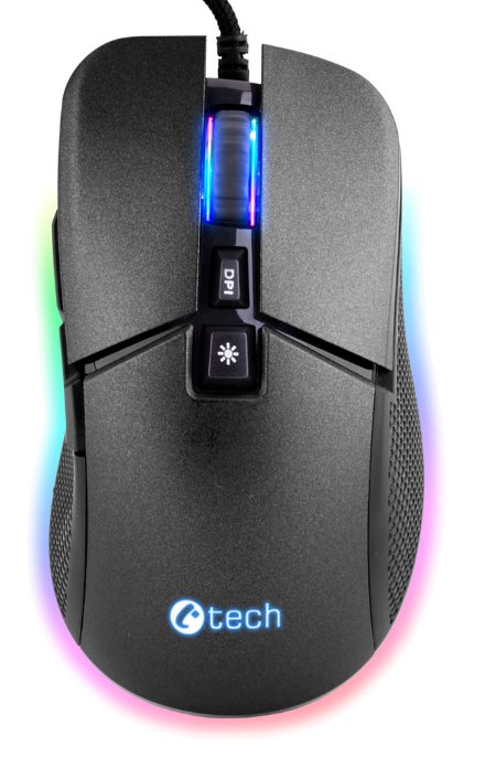 C-Tech Herní myš Dawn (GM-24L), casual gaming, 6400 DPI, RGB podsvícení, USB