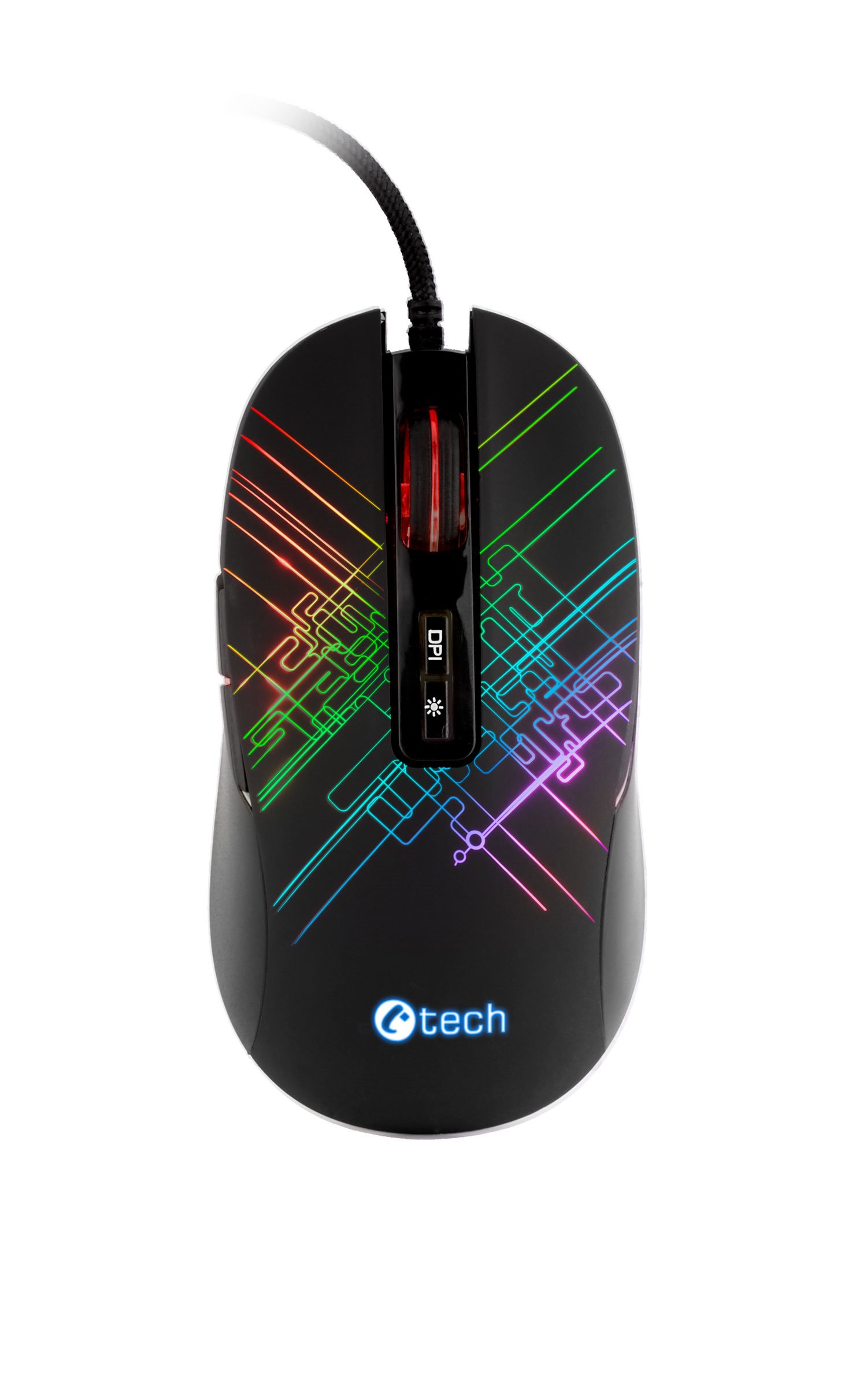 C-Tech Herní myš Dusk (GM-27L), casual gaming, 3200 DPI, RGB podsvícení, USB