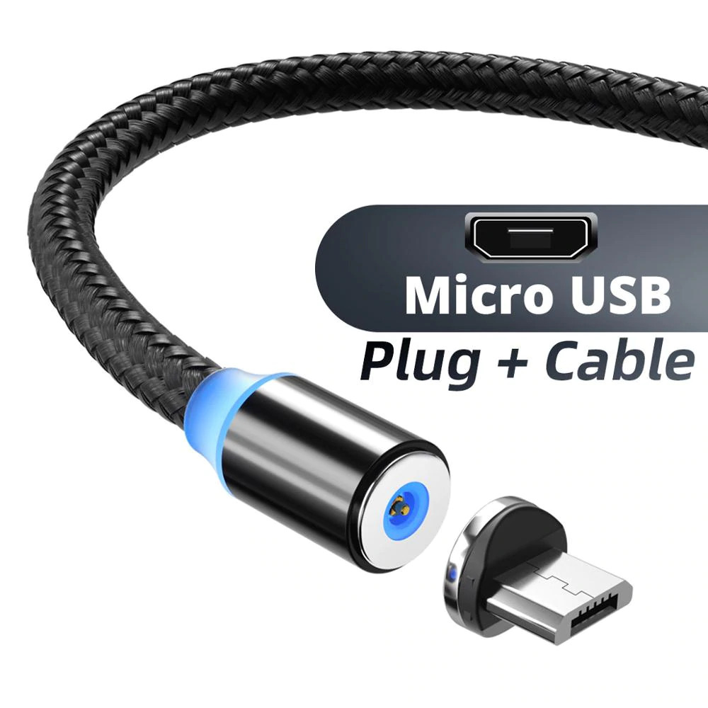 Magnetický USB-A microUSB kabel, nabíjecí 1m