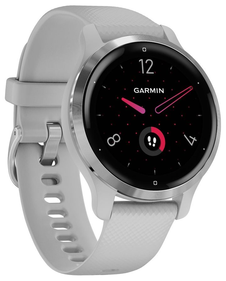 Garmin GPS elegantní sportovní hodinky Venu2S Silver/Gray Band 010-02429-12