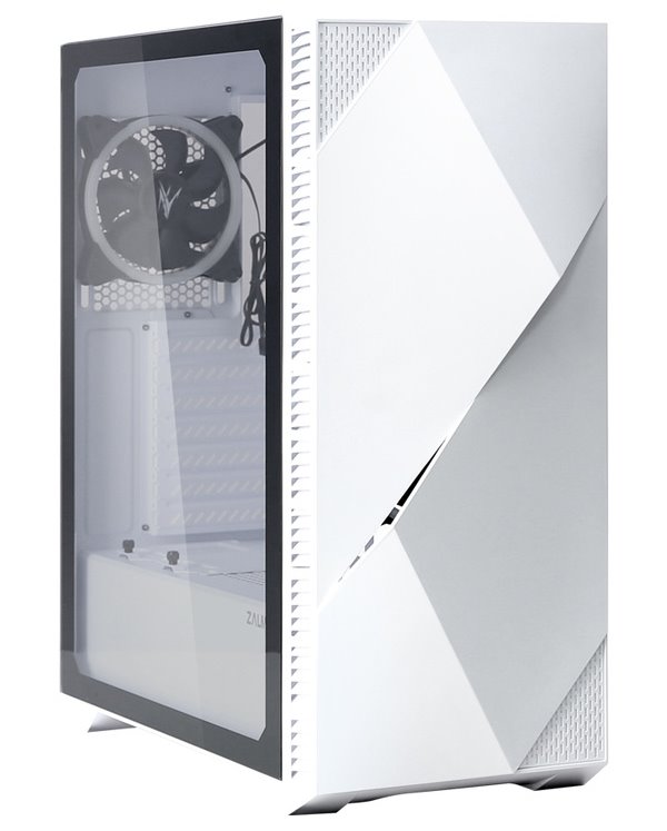 Zalman case miditower Z3 Iceberg White, E-ATX/mATX/Mini-ITX, průhledný bok, 2x ARGB vent., bez zdroj