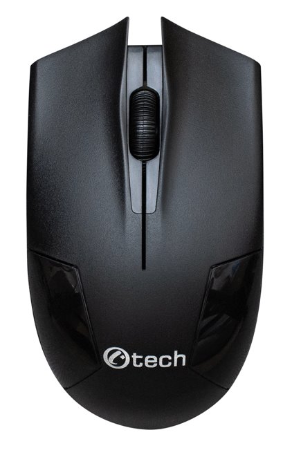 C-Tech Myš WLM-08, černá, bezdrátová, 1200DPI, 3 tlačítka, USB nano receiver
