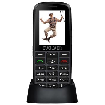 Evolveo EasyPhone EG, mobilní telefon pro seniory s nabíjecím stojánkem, černá EP-550-EGB