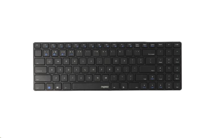 RAPOO klávesnice E9100M, bezdrátová, Ultra-slim, CZ/SK, černá 6940056188847