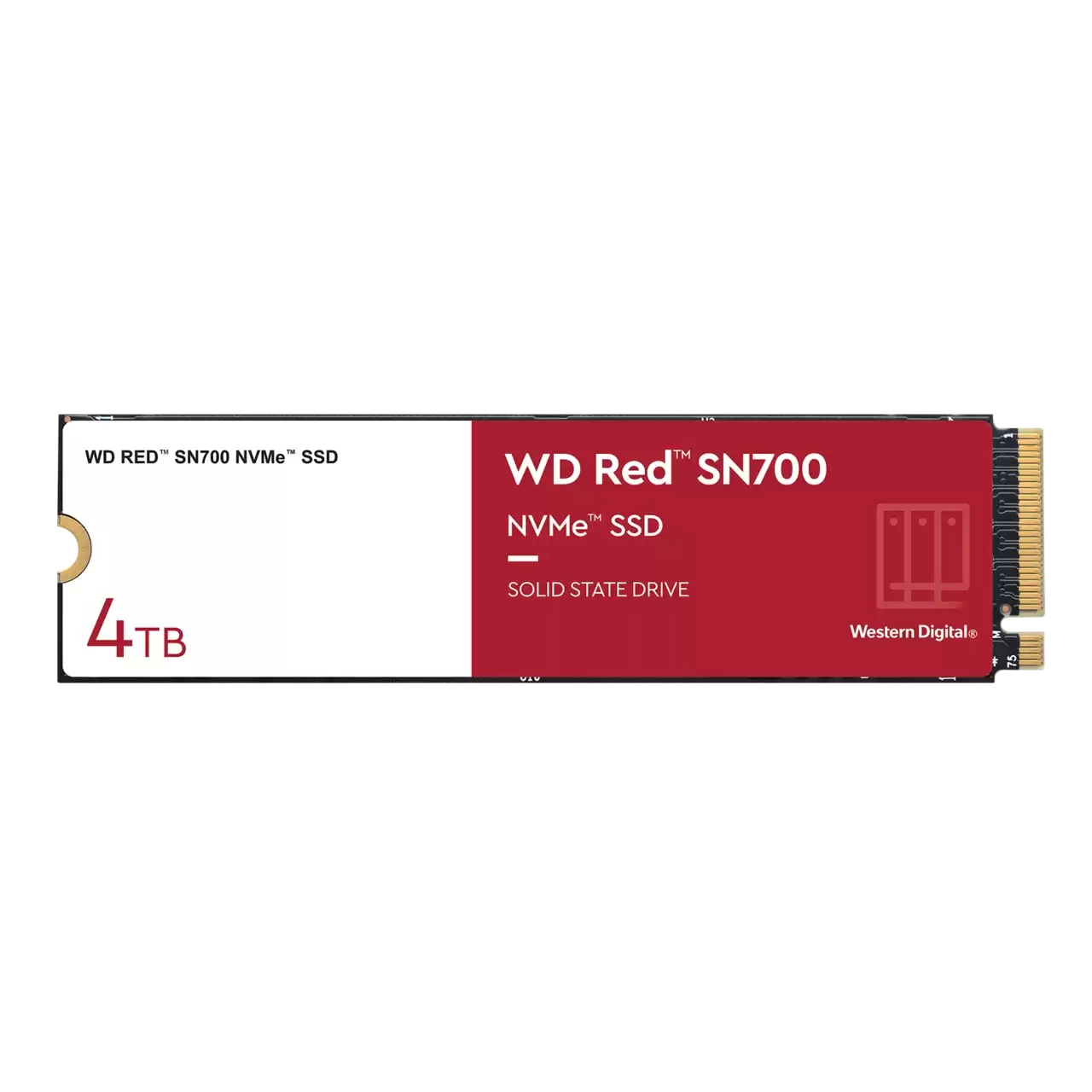 WD SSD 4TB Red SN700, NVMe M.2 PCIe Gen3 2280 WDS400T1R0C