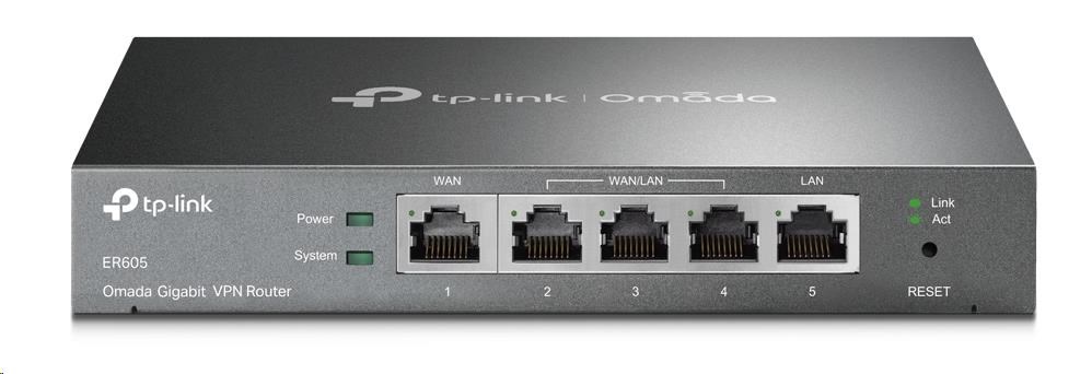 TP-Link ER605, GLAN Multi WAN VPN router 1x GE WAN Port+3xGE WAN/LAN Ports+1xGE LAN Port Omada SDN