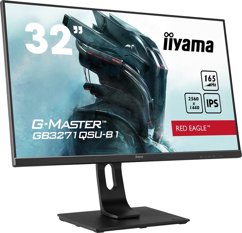 Iiyama 32" G-Master GB3271QSU-B1, IPS,WQHD 165Hz,400cd/m2,1ms,HDMI,DP,USB,FreeSync,height