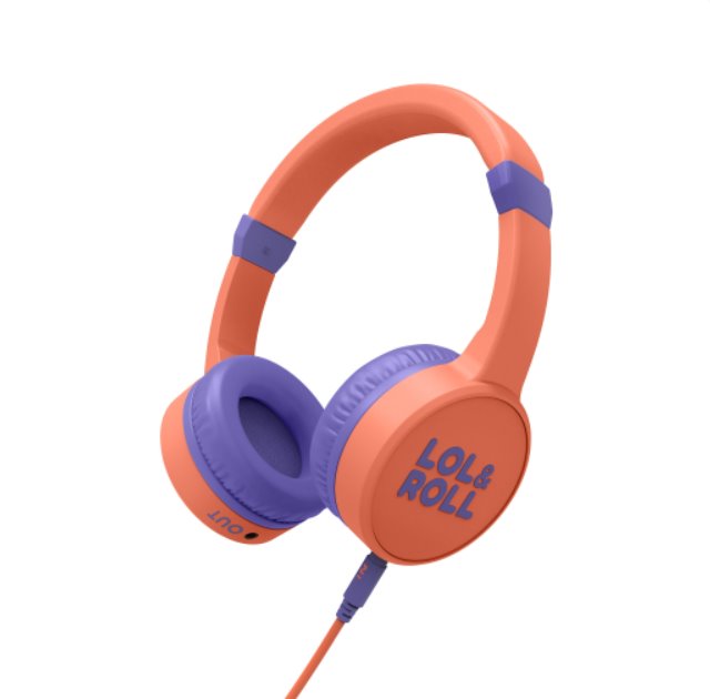 Energy Sistem Lol&Roll Pop Kids Headphones Orange, navržená speciálně pro děti, omezením hladiny zvuku, Music Share 451869