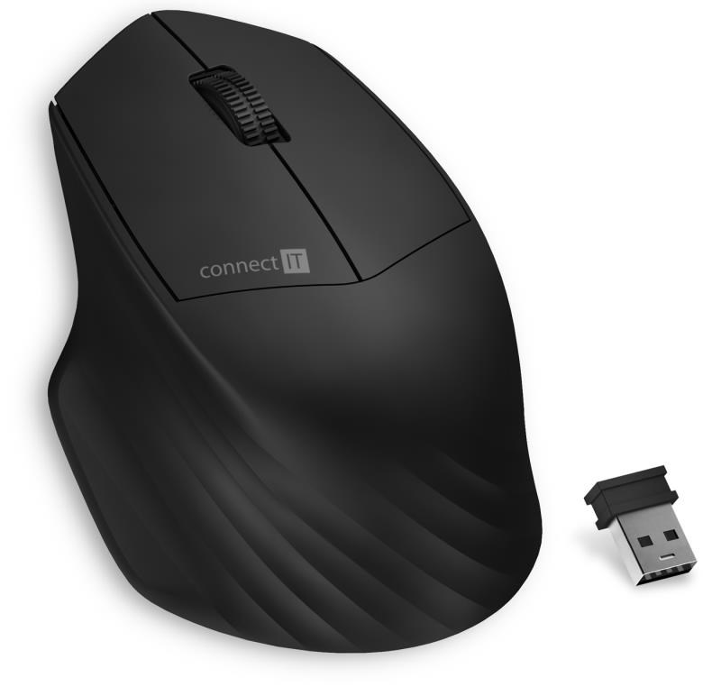 Connect It Triple SmartSwitch bezdrátová myš, 2.4 GHz & Bluetooth 5.0, černá CMO-4040-BK