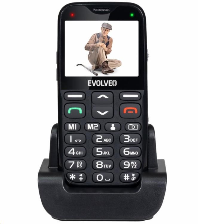 Evolveo EasyPhone XG, mobilní telefon pro seniory s nabíjecím stojánkem, černá EP-650-XGB