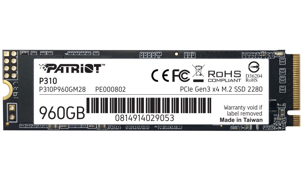 Patriot P310, 950GB M2 2280 PCIe SSD NVME P310P960GM28