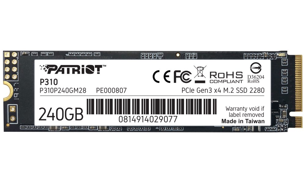 Patriot P310, 240GB M2 2280 PCIe SSD NVME P310P240GM28