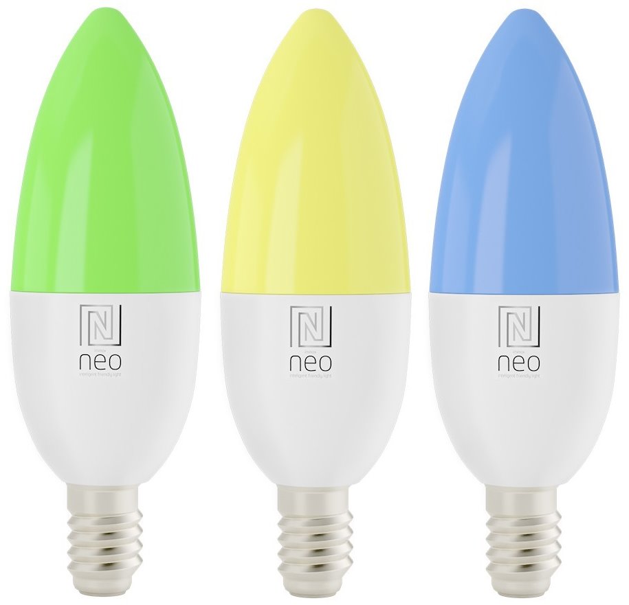 Immax NEO SMART sada 3x žárovka LED E14 6W RGB+CCT barevná a bílá, stmívatelná, Wi-Fi, TUYA 07716C