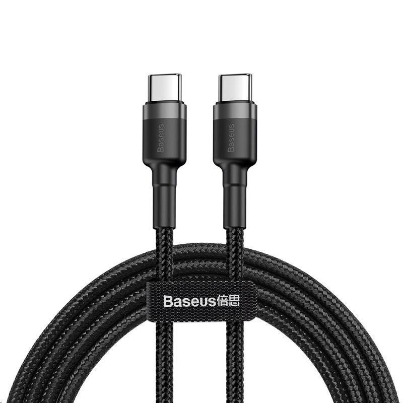 Baseus Cafule Series nabíjecí / datový kabel USB-C na USB-C PD2.0 60W Flash 1m, šedá-černá 6953156285200