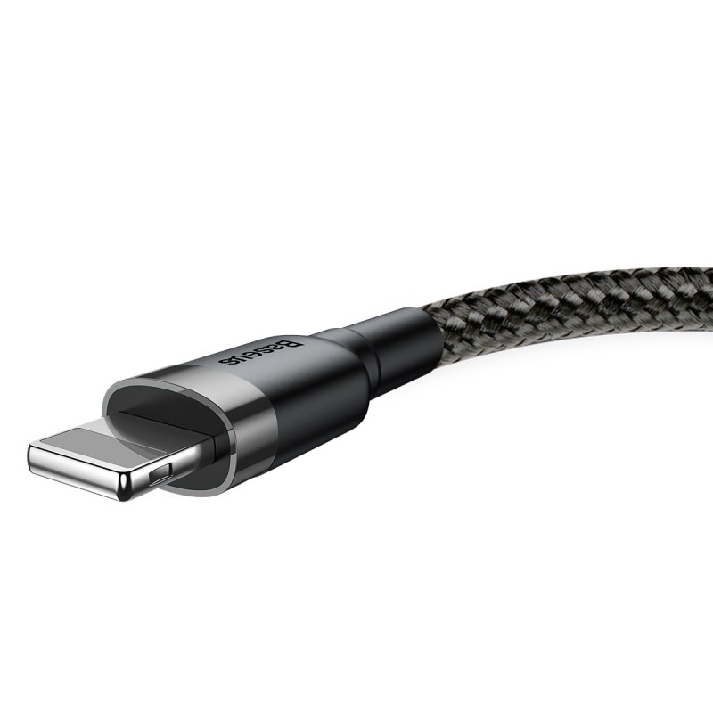 Baseus Cafule nabíjecí / datový kabel USB na Lightning 2,4A 1m, šedá-černá 6953156274976
