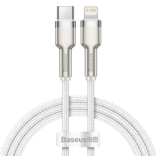 Baseus Cafule Series nabíjecí / datový kabel USB-C na Lightning PD 20W 2m, bílá 6953156202115