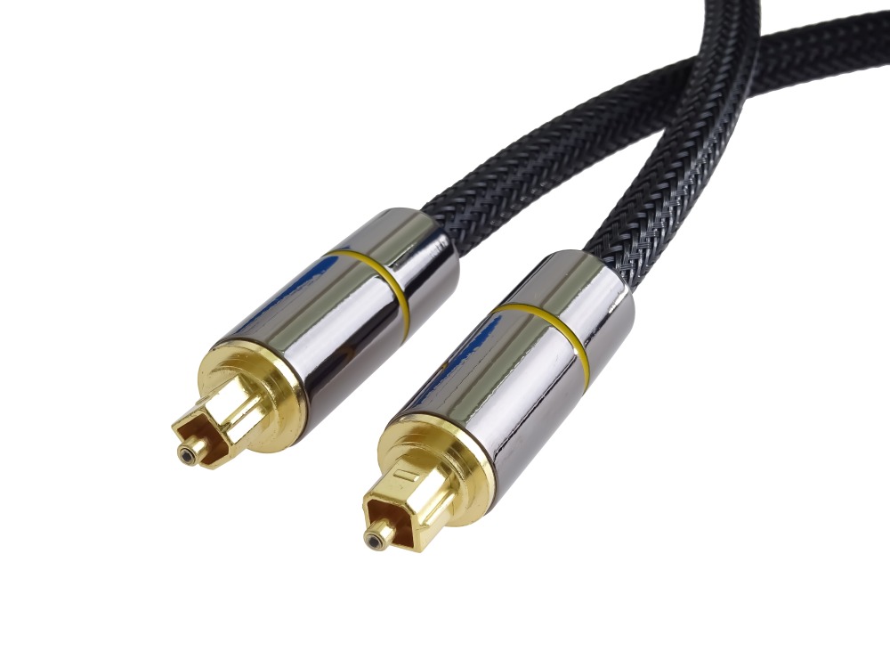 Premiumcord Optický audio kabel Toslink, OD:7mm, Gold-metal design + Nylon 0,5m KJTOS7-05