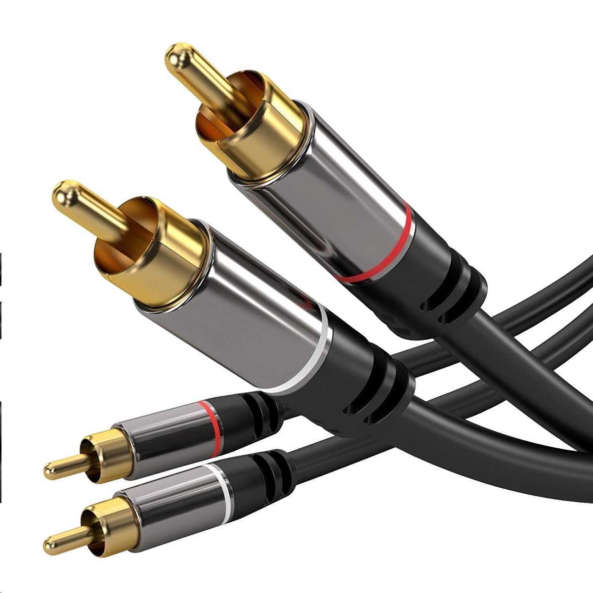 Premiumcord HQ stíněný kabel 2x CINCH-2x CINCH M/M 5m KJQCCMM5
