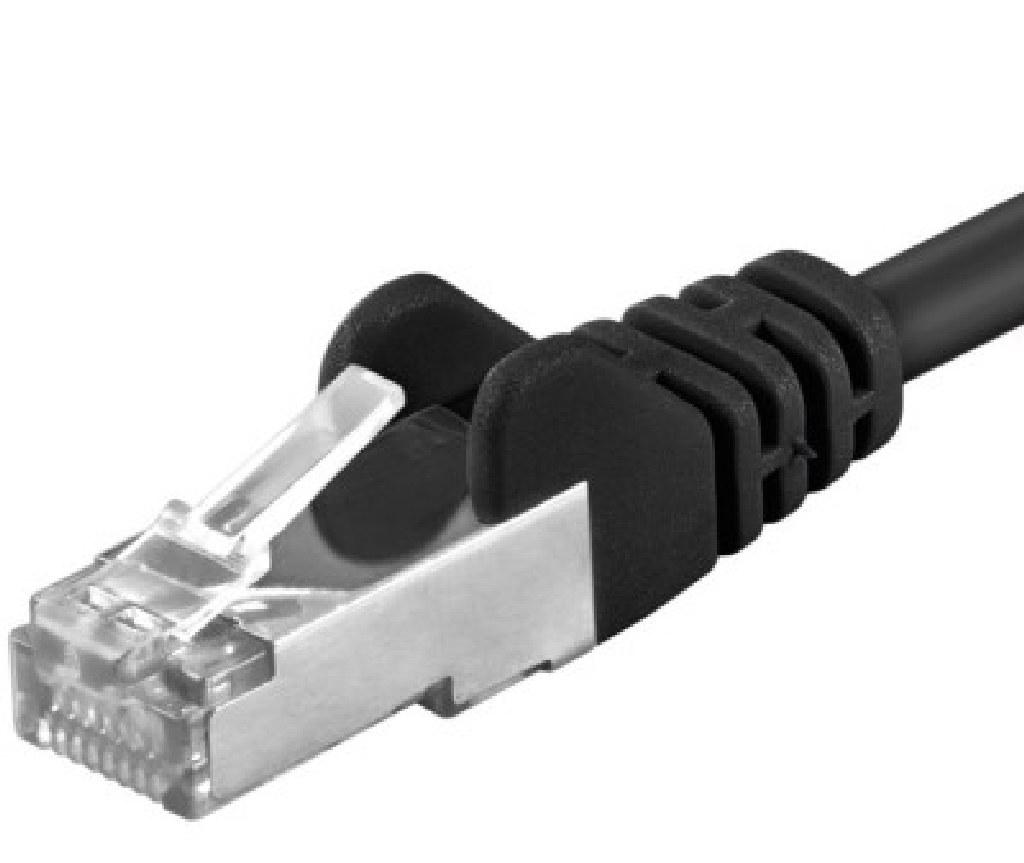 Premiumcord Patch kabel CAT6a S-FTP, RJ45-RJ45, AWG 26/7 0,25m černá SP6ASFTP002C
