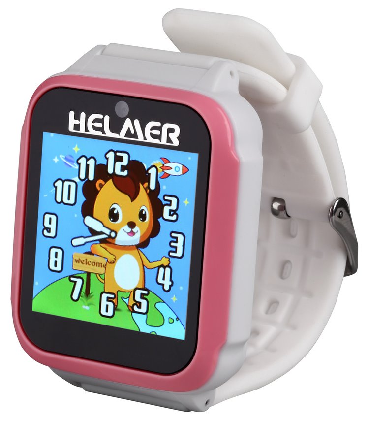 Helmer dětské chytré hodinky KW 801, 1.54" TFT/ dotykový display/foto/video/6 her/micro SD/čeština/růžové HELMER KW 801 P