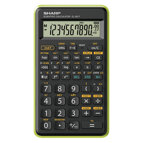 Sharp kalkulačka - EL-501T - zelená (balení blister) SH-EL501TBGR