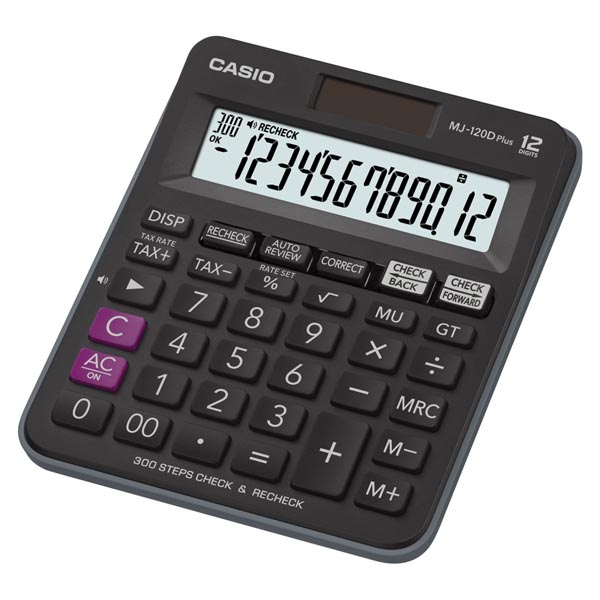 Casio kalkulačka MJ 120 D Plus, černá, stolní, dvanáctimístná