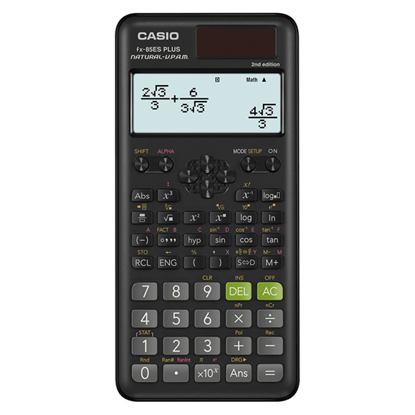 Casio kalkulačka FX 85 ES Plus 2E, černá, školní, desetimístná FX 85 ES PLUS E2