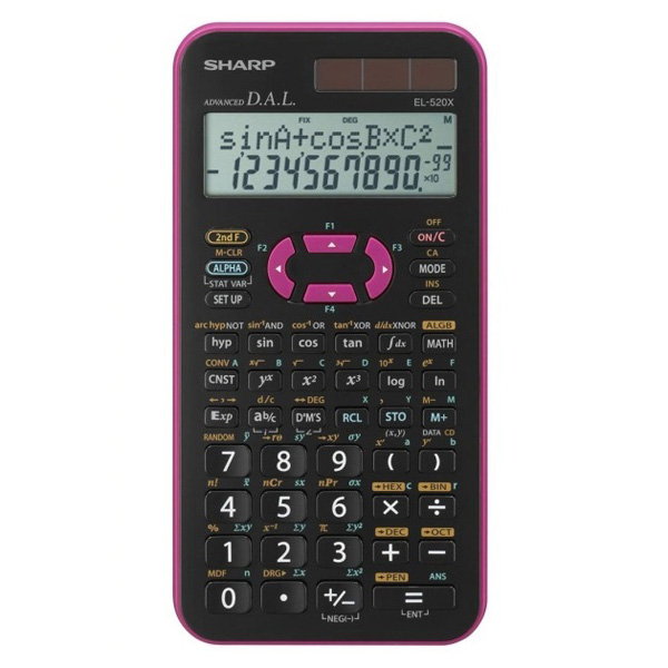 Sharp Kalkulačka EL-520XPK, černo-růžová, vědecká EL520XPK