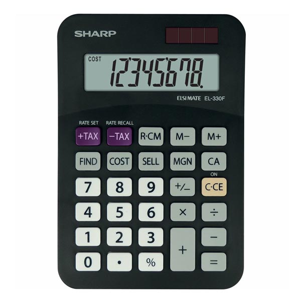 Sharp Kalkulačka EL-330FBBK, černá, stolní, osmimístná EL330FBBK
