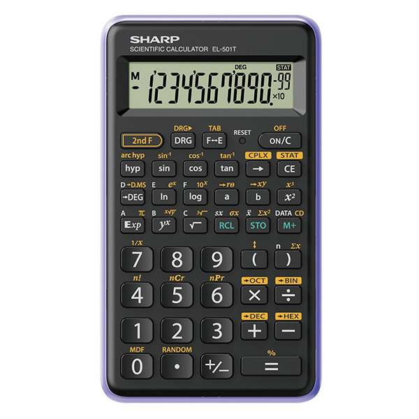 Sharp kalkulačka EL-501TVL, fialová, vědecká, desetimístná EL501TVL