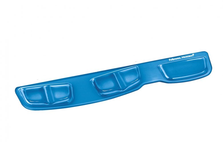 Fellowes opěrka zápěstí ke klávesnici Health-V CRYSTAL gelová Microban modrá FELFERGWPADKEYBHB
