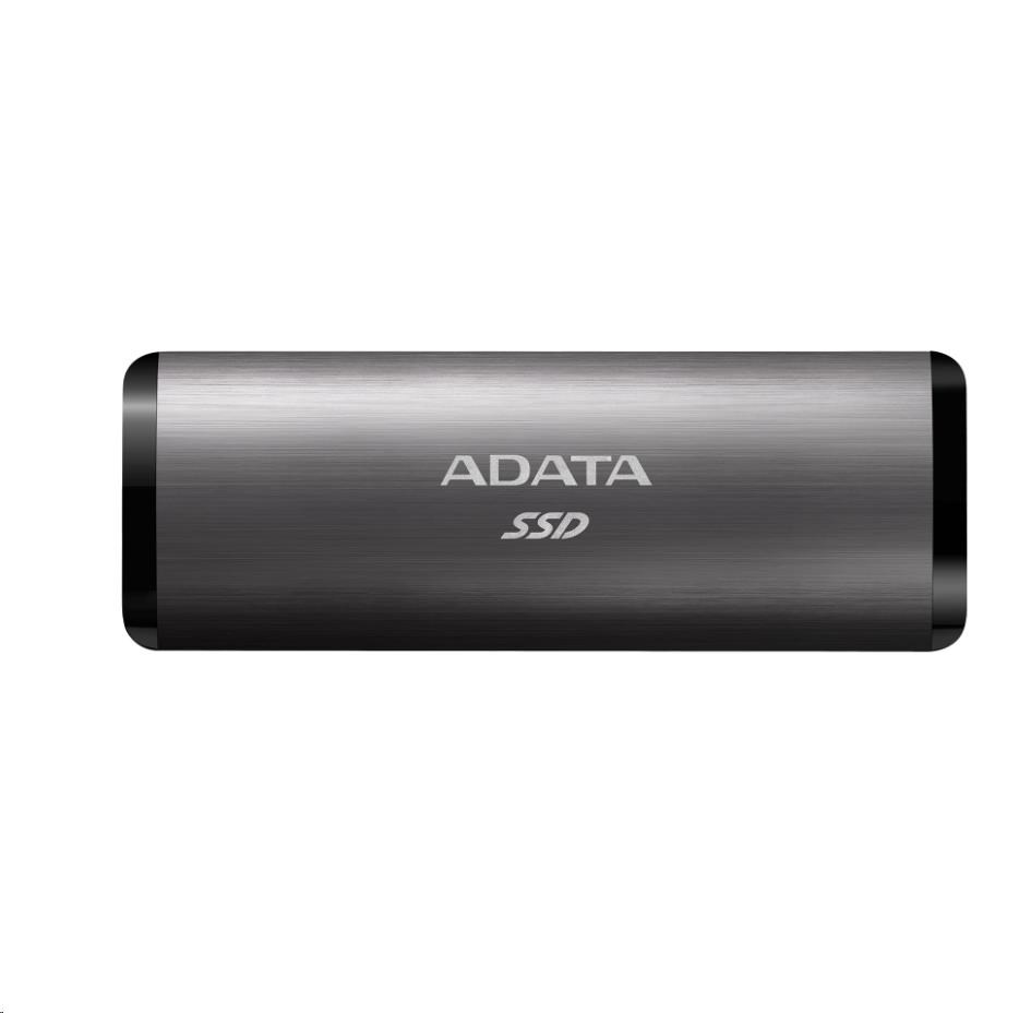AData external SSD SE760 256GB titanium - USB3.2 Gen2 Type-C backward compatible with USB2.0 ASE760-256GU32G2-CTI