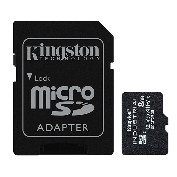 Kingston 8GB microSDHC Industrial, C10 A1 pSLC s adaptérem SDCIT2/8GB