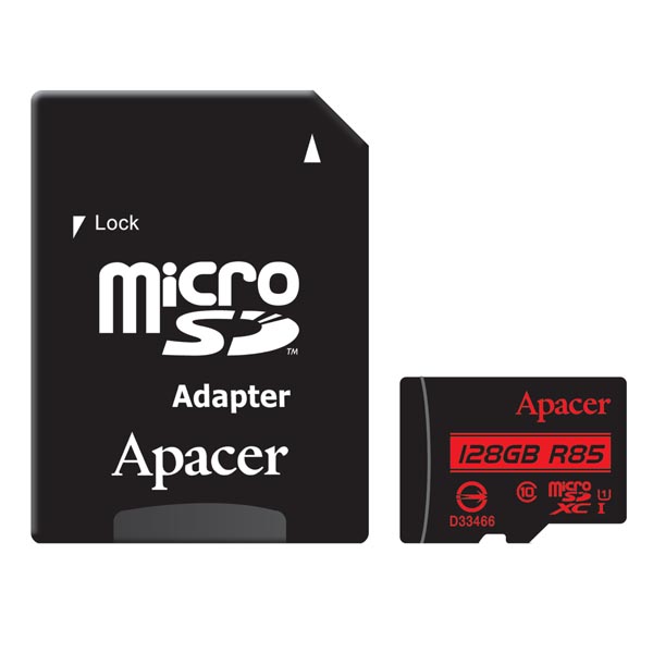 Apacer Secure Digital, 128GB, micro SDXC, AP128GMCSX10U5-R, UHS-I U1 (Class 10), s ad